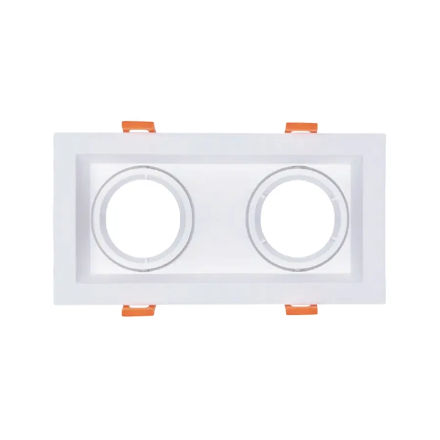  Double spot GU10 orientable carré blanc 19x10cm 
