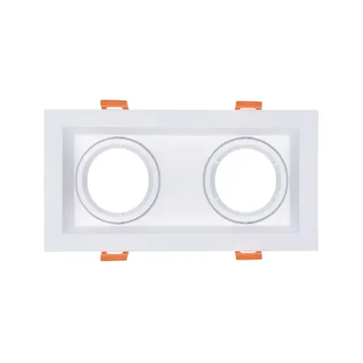  Double spot GU10 orientable carré blanc 19x10cm 